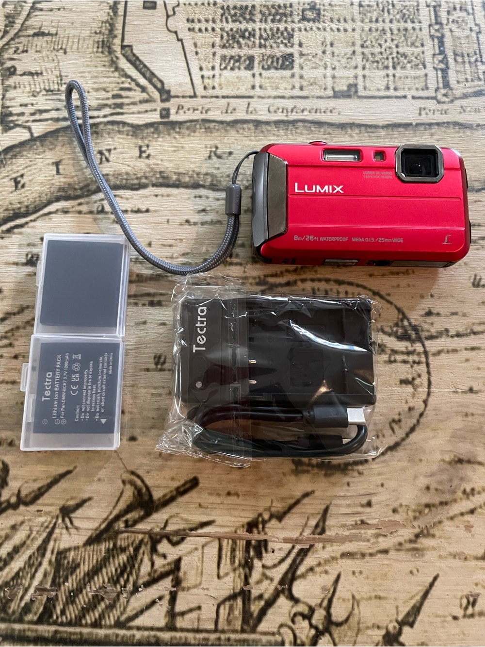Panasonic Lumix Compact Digital Camera in Red with Black Accessories